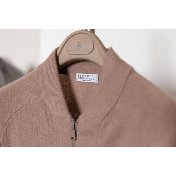 Brunello Cucinelli 100% Cashmere Cardigan Top Brown Soft Size M - Picture 4 of 5
